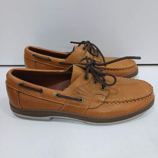 Allen Edmonds Men's Eastport Tan Leather Boat Shoes Size 9.5D image number 3