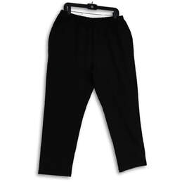 Womens Black Elastic Waist Slash Pocket Pull-On Ankle Pants XL Petite