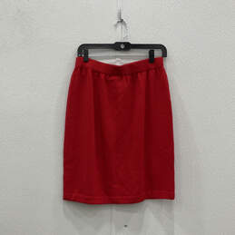Womens Red Elastic Waist Pleated Pull-On Straight & Pencil Skirt Size 10 alternative image