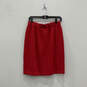 Womens Red Elastic Waist Pleated Pull-On Straight & Pencil Skirt Size 10 image number 2