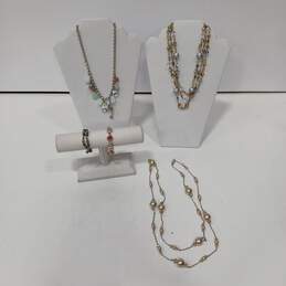 Bundle of Assorted Gold and Silver Toned Jewelry