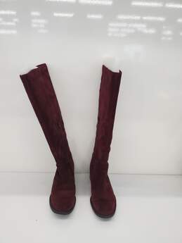 Women Born Cricket Abrielle Burgundy Vino Calf Suede Boots Size-8