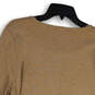 Womens Tan Mindy Shirttail Long Sleeve Round Neck Pullover Sweater Size XL image number 4