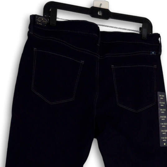 NWT Womens Blue Denim Dark Wash Pockets Stretch Ankle Skinny Jeans Sz 14/32 image number 4
