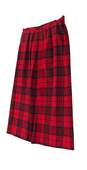 Womens Red Black Wool Plaid Medium Wash Pleated Skirt Size 12 image number 2