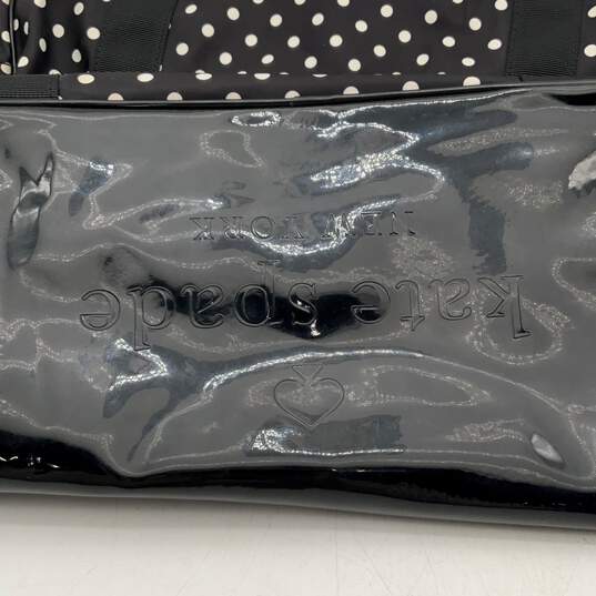 Kate Spade New York Womens Black White Polka Dot Double Strap Diaper Bag image number 6
