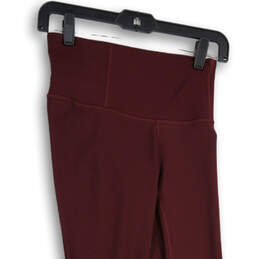 Womens Burgundy Elastic Wasit Pull-On Compression Leggings Size 6