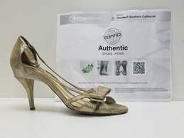 Fendi Gold Heels Size US 7.5 EU 38.5 Authenticated