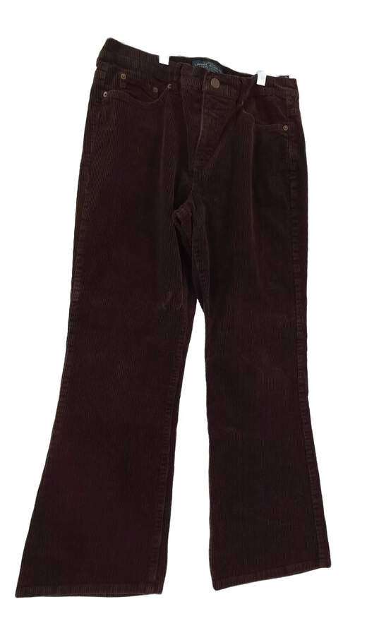 Womens Brown Pocket Corduroy Wide Leg Pants Size 10 P image number 2