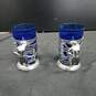 Pair of Japanese Cobalt Blue Glass With Silver Tone Tankard Goblets image number 2