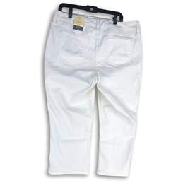 NWT St. John's Bay Womens White Mid Rise Secretly Slender Capri Pants Size 18W alternative image