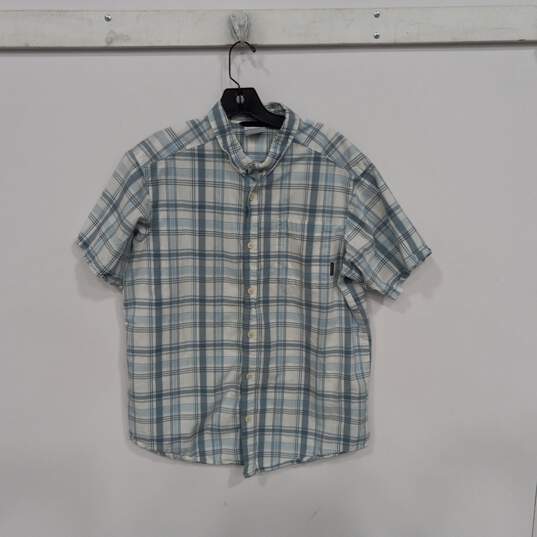 Men's Columbia Short-Sleeve Plaid Button-Up Shirt Sz L image number 1