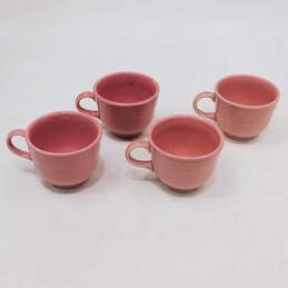 Vintage Fiestaware Rose Pink Teacup & Saucer Lot alternative image