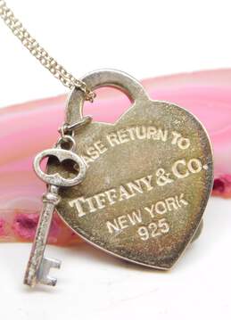 Tiffany & Co. 925 Return To Tiffany Heart Tag With Key Pendant Necklace 7.2g alternative image