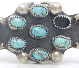 Artisan 925 Southwestern Turquoise Cabochons & Domes Cluster Pointed Split Shank Long Ring For Repair 7.9g alternative image