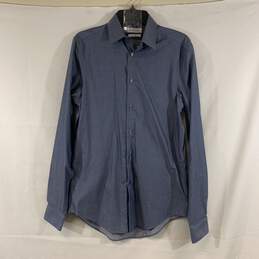 Men's Blue Grey Calvin Klein Button-Up Shirt, Sz. M (15-34/35)