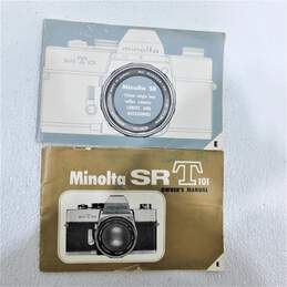 Minolta SRT 101 35mm SLR Film Camera w/ 3 Lenses Manual & Leather Cases alternative image