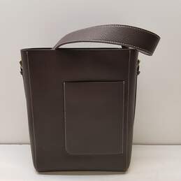 J. McLaughlin Leather Bucket Shoulder Bag Brown