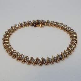 Rare 10K Gold All Diamond 7in Tennis Bracelet 11.4g alternative image