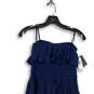 NWT Womens Blue Ruffle Hi-Low A-Line Dress Size Medium image number 3