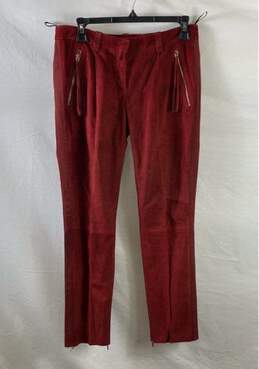 Roberto Cavalli Red Leather Pants - Size Small