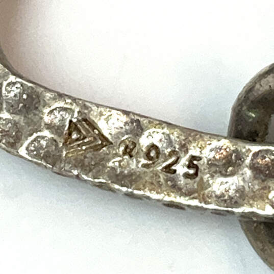 Designer Silpada 925 Sterling Silver Leather Hammered Pendant Necklace image number 5