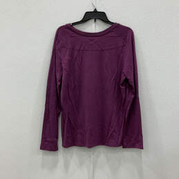 NWT Womens Purple Long Sleeve Crew Neck Regular Fit Pullover T-Shirt Sz XL alternative image
