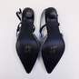 Azalea Wang Sorrel Black Rhinestone Slingback Kitten Heels Shoes Size 7.5 B image number 6