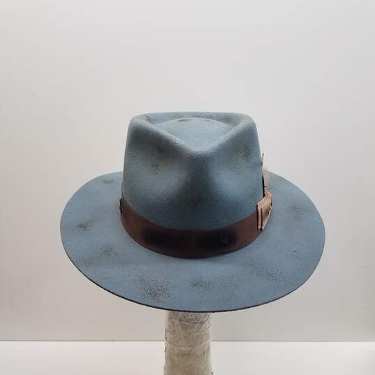 Straw & Wool Hat Ori Collection- The Idlewild Size Large, Blue image number 2