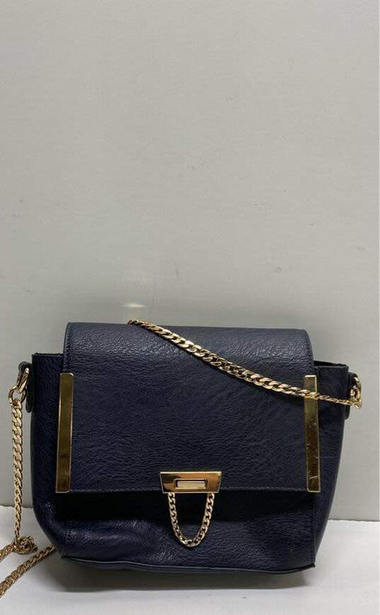 Dune London Front Flap Crossbody Navy image number 1