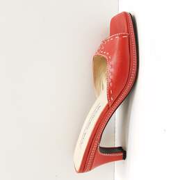 Via Spiga Women's Red Leather Mule Heels Size 6.5