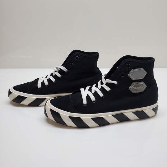Mens Off-White Vulcanized Sole Striped High Top Sneakers Size 41 AUTHENTICATED image number 2