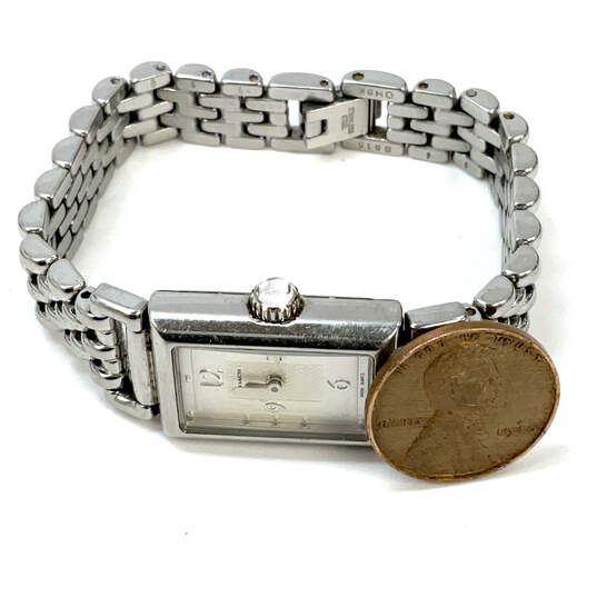 Designer Coach 0820 Silver-Tone Stainless Steel Rectangle Analog Wristwatch image number 2