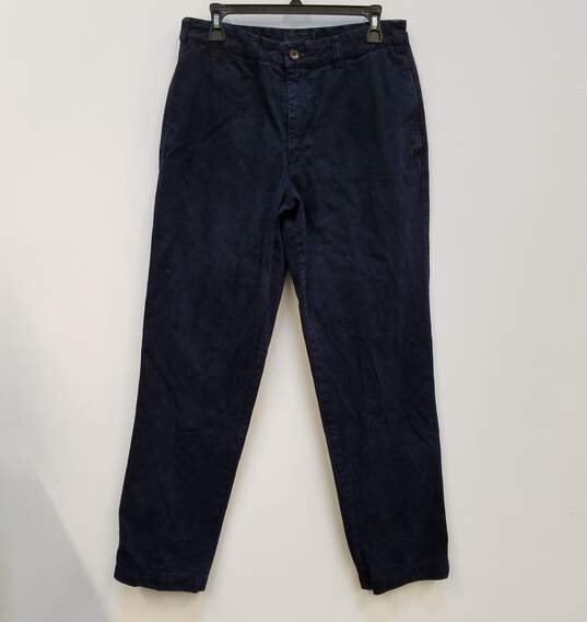 Mens Navy Blue Cotton Dark Wash High Rise Denim Straight Jeans Size 34/48 image number 1