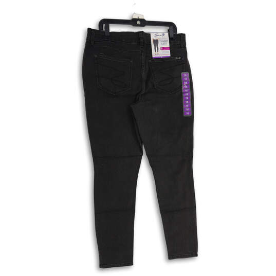 Buy the NWT Womens Black Dark Wash High Rise Distressed Skinny Leg Jeans  Size 16