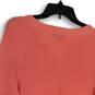 Womens Pink Tight Knit Long Band Sleeve V-Neck Pullover Sweater Size XS image number 4