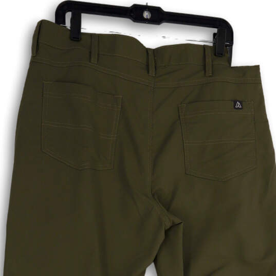 NWT Mens Green Flat Front Slash Pocket Straight Leg Chino Pants Size 36X30 image number 4