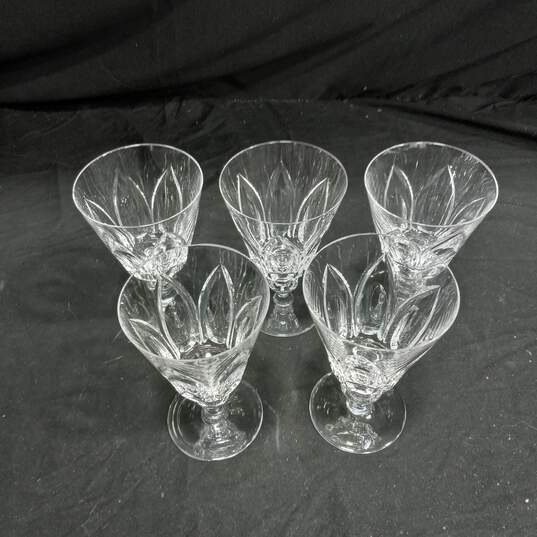 5 Clear Crystal Short Stem Wine Glasses image number 1