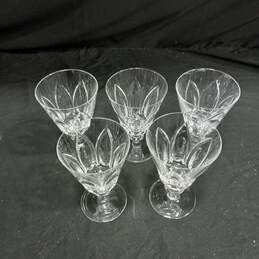 5 Clear Crystal Short Stem Wine Glasses