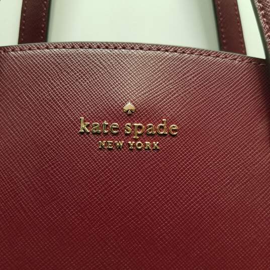 Kate Spade Leather Perry Medium Satchel Deep Berry image number 2