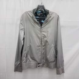 Howe Men's 100% Polyester Light Gray Pattern Full Zip Jacket Size 40