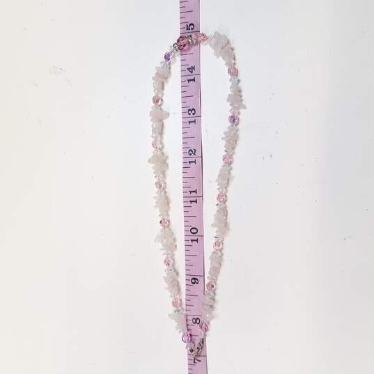 Sterling Silver Rose Quartz Crystal Necklace 25.1g image number 7