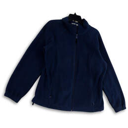 Mens Blue Stretch Pockets Long Sleeve Winter Full-Zip Fleece Jacket Size 1X