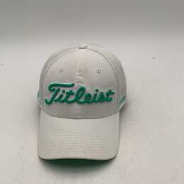 Titleist By New Era Mens White Teal Pro V1 Tour Performance Golf Hat Size M/L