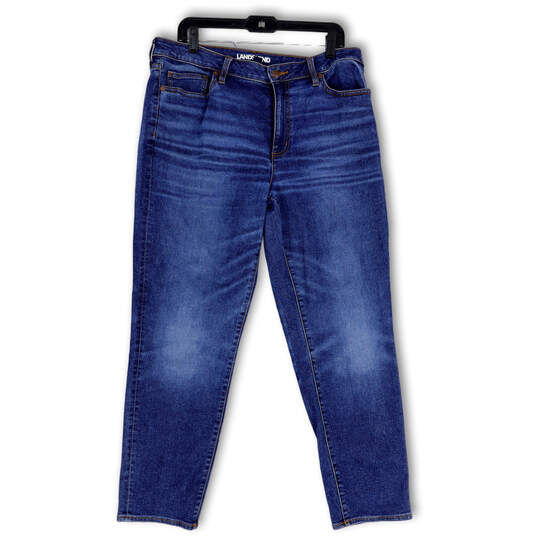 Womens Blue Denim Medium Wash Pockets Stretch Tapered Leg Jeans Size 14 image number 1