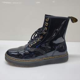 Dr. Martens Zavala Patent Leather Combat Boots Black Sz M6/L7 alternative image