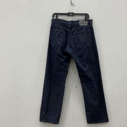 Mens 501 Blue Dark Wash 5-Pocket Design Denim Straight Jeans Size 30/34