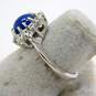 10K White Gold Star Sapphire CZ Halo Ring 3.0g image number 3