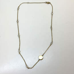 Designer Michael Kors Gold-Tone Link Chain Clear Rhinestone Charm Necklace alternative image