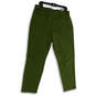 Mens Green Flat Front Slash Pocket Straight Leg Ankle Pants Size Large image number 2
